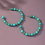 Semi precious stone hoop earrings