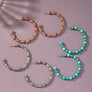 Semi precious stone hoop earrings