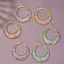 Dried flower resin hoop earrings