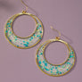 Dried flower resin hoop earrings