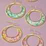 Dried flower resin hoop earrings