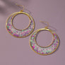 Dried flower resin hoop earrings