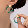 METAL DOOR KNOCKER HOOP WITH WOOD BEAD