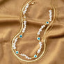 3 necklaces set with pearl evil eye and sun
