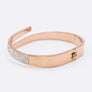 Crystal Pave Stainless Steel Open Bangle