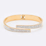 Crystal Pave Stainless Steel Open Bangle