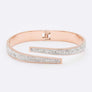 Crystal Pave Stainless Steel Open Bangle