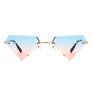 Rimless Triangle Diamond Party Tinted Sunglasses