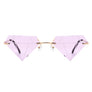 Rimless Triangle Diamond Party Tinted Sunglasses