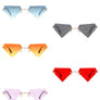 Rimless Triangle Diamond Party Tinted Sunglasses