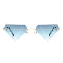 Rimless Triangle Diamond Party Tinted Sunglasses