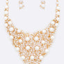 Crystal Pearl Red Carpet Statement Necklace Set