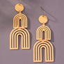 Cutout metal arch drop earrings with color coating