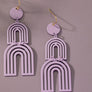Cutout metal arch drop earrings with color coating