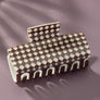 checker pattern rectangle hair claw clip