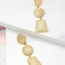 Tufted checker patterned geo shape drop earrings