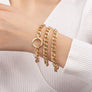 3 chunky curb chain bracelet set