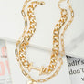 chunk chain choker with engraved tag pendant neck