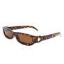 Rectangle Retro Slim Tinted Narrow Sunglasses