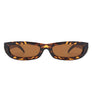 Rectangle Retro Slim Tinted Narrow Sunglasses