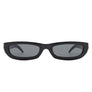 Rectangle Retro Slim Tinted Narrow Sunglasses