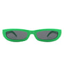 Rectangle Retro Slim Tinted Narrow Sunglasses