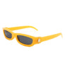 Rectangle Retro Slim Tinted Narrow Sunglasses
