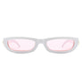 Rectangle Retro Slim Tinted Narrow Sunglasses