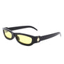 Rectangle Retro Slim Tinted Narrow Sunglasses