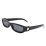 Rectangle Retro Slim Tinted Narrow Sunglasses