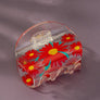 Clear lucite hair claw clip with flower prints