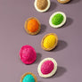 raffia straw button stud earrings