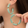 curve wood bead hoop earrings