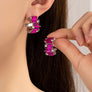 color gem stone hoop earrings