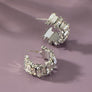 color gem stone hoop earrings