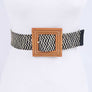 Faux Bamboo Buckle Stretch Belt