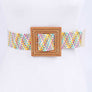 Faux Bamboo Buckle Stretch Belt