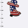 USA Flag Beaded Boots And Hat Earrings