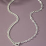 asymmetric chain necklace with coin pendant