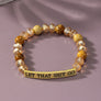 semi precious stone bracelet with sassy metal bar