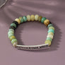 semi precious stone bracelet with sassy metal bar