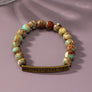 semi precious stone bracelet with sassy metal bar