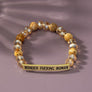 semi precious stone bracelet with sassy metal bar