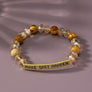semi precious stone bracelet with sassy metal bar