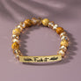 semi precious stone bracelet with sassy metal bar