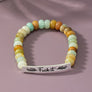 semi precious stone bracelet with sassy metal bar