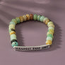 semi precious stone bracelet with sassy metal bar