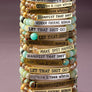 semi precious stone bracelet with sassy metal bar