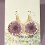 Birth month dried flower drop earrings