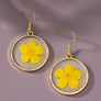 Birth month dried flower drop earrings